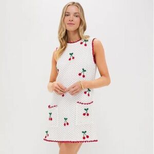 Saylor Crochet Mini Dress with Cherries size Small